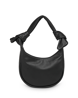 Whistles Linden Knot Handle Leather Mini Tote In Black
