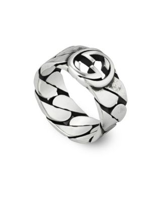 Gucci Sterling Silver Interlocking G Statement Ring