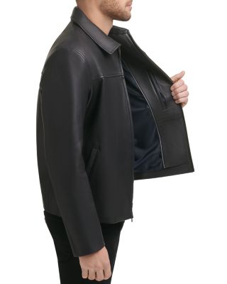 Zip Front Leather Jacket
