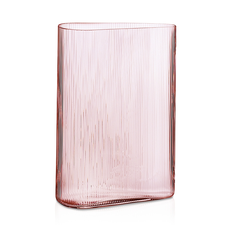 Nude Glass Mist Dusty Rose Short Vase In Pastl Pink