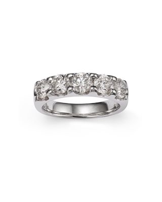 Certified Diamond 5 Stone Band in 18K White Gold, 2 tcw&nbsp;