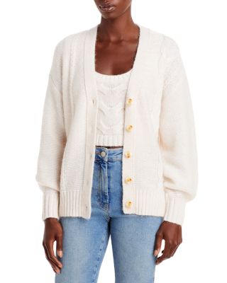 pointelle hooded cardigan