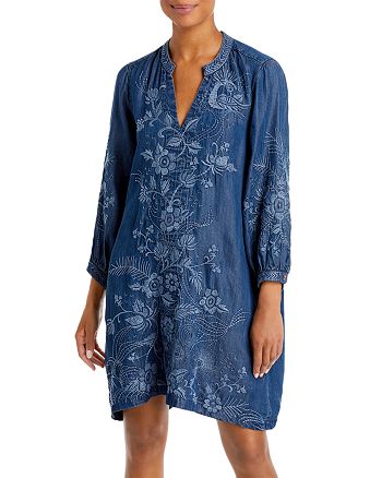 Johnny Was Kairi Embroidered Chambray Dress | Bloomingdale's