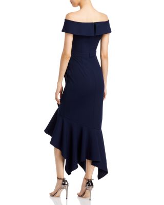 Scuba Crepe Off-the-Shoulder Midi Dress - Exclusive