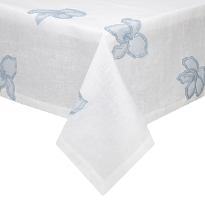 Mode Living Malibu Round Tablecloth, 90 In Blue/white