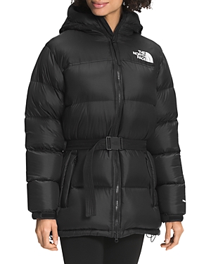 Shop The North Face Nuptse Hooded Belted Down Jacket In Tnf Black