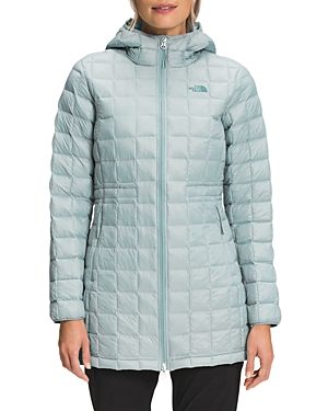 The North Face Thermoball Hooded Parka In Silver Blue