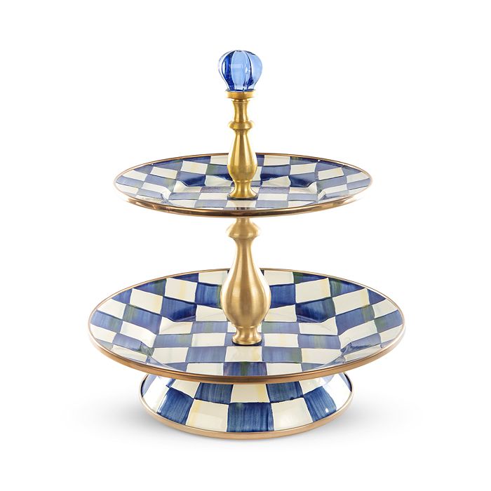 Royal Check Enamel Two Tier Sweet Stand