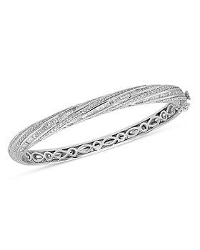 Bloomingdale's - Diamond Baguette & Round Bangle Bracelet in 14K White Gold, 1.75 ct. t.w. - 100% Exclusive