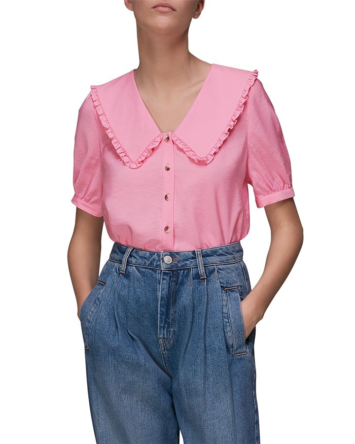 Whistles Oversized Collar Top Bloomingdale's