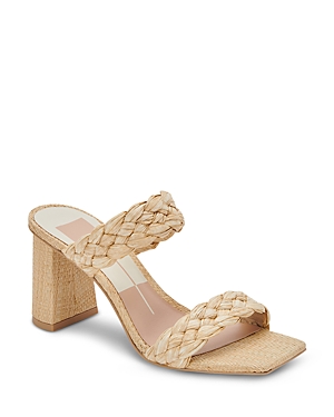 Dolce Vita Women's Paily Braided Double Strap Raffia High Heel Sandals In Natural Raffia