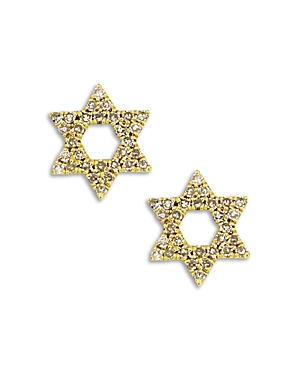 Meira T 14K Yellow Gold Diamond Star of David Stud Earrings Meira T 14K Yellow Gold Diamond Star of David Stud Earrings