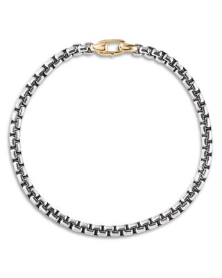 14K Yellow Gold & Sterling Silver Bel Aire Rounded Box Link Bracelet