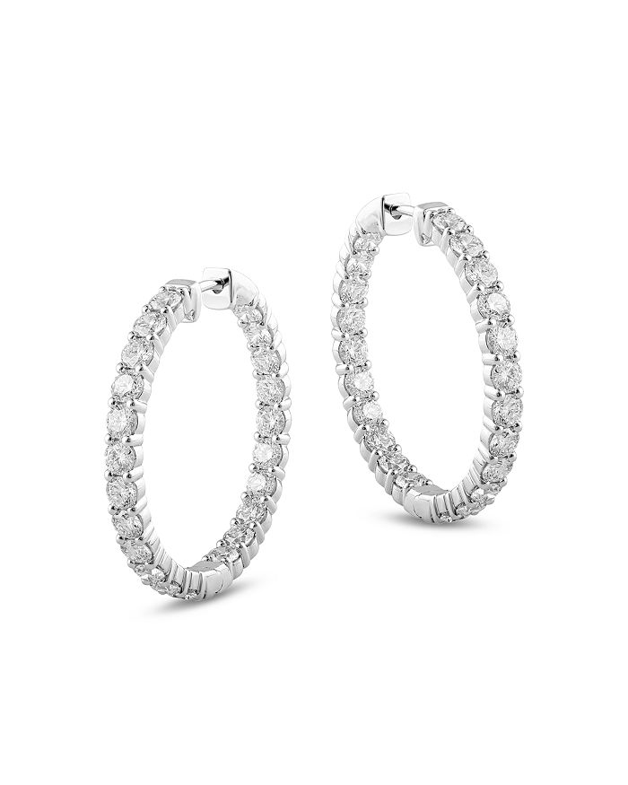 Bloomingdale's Diamond Inside Out Hoop Earrings in 14K White Gold, 4.0 ...