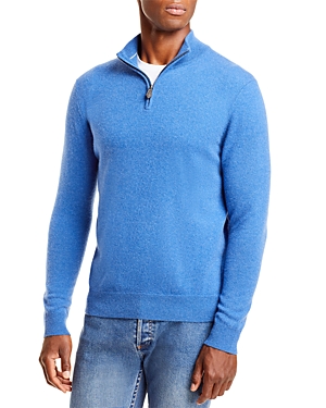 The Men's Store At Bloomingdale's Cashmere Half-zip Sweater - 100% Exclusive In Cobalt