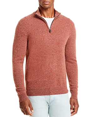 The Men's Store At Bloomingdale's Cashmere Half-zip Sweater - 100% Exclusive In Brick