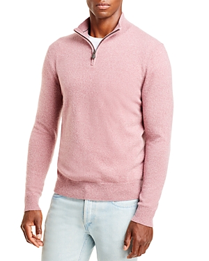 The Men's Store At Bloomingdale's Cashmere Half-zip Sweater - 100% Exclusive In Dusty Mauve