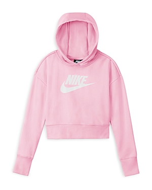Nike Girls' Sportswear Club Cropped Hoodie - Big Kid In Pink Foam