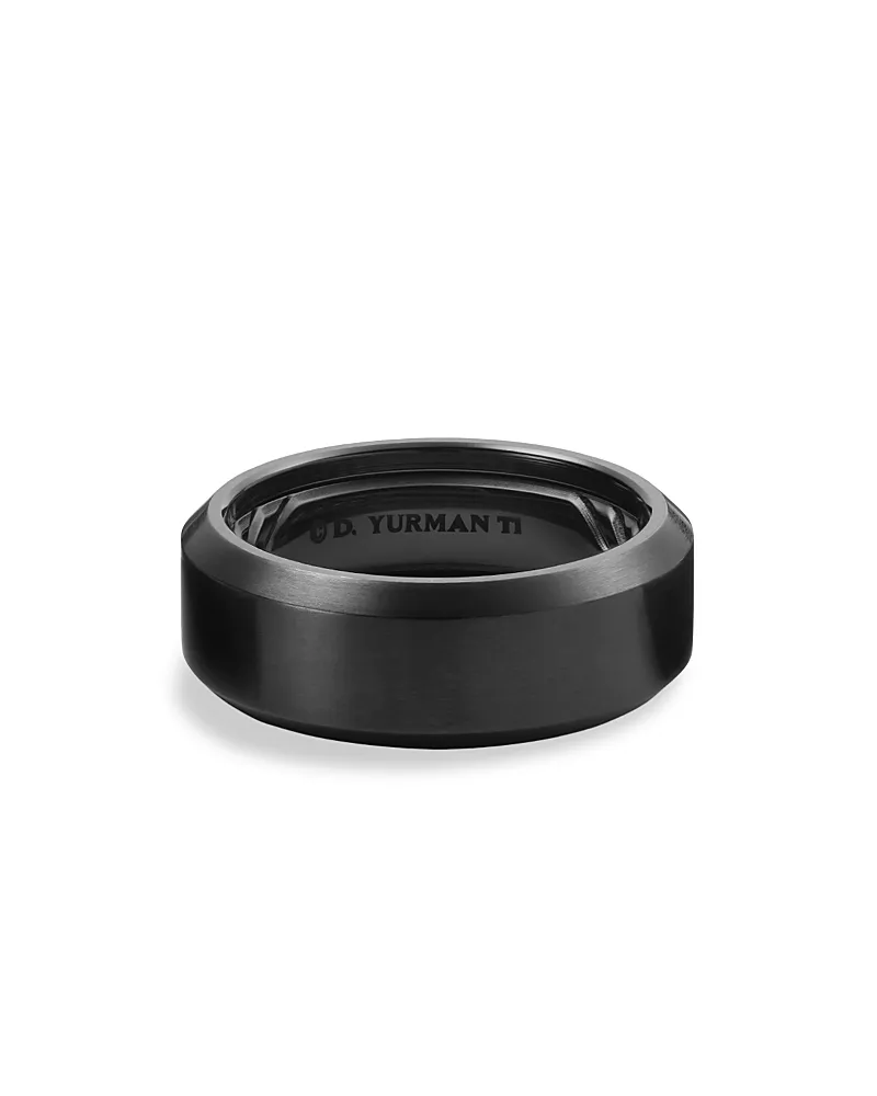 David Yurman Men's Black Titanium 8.5mm Beveled Band
