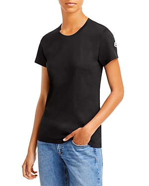 Moncler Logo Patch Tee In Black