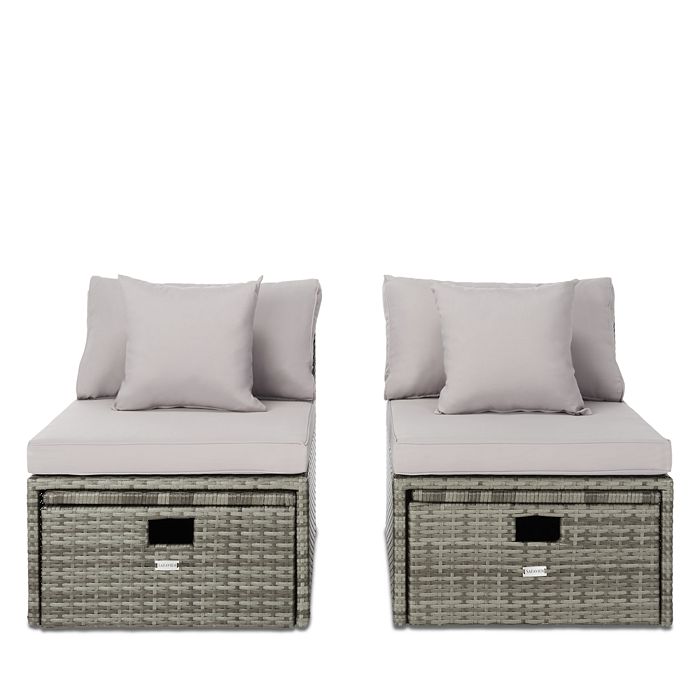 Safavieh outdoor living pramla settee with storage shop ottoman