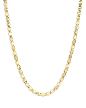 14K Yellow Gold Mirror Link Chain Necklace, 18