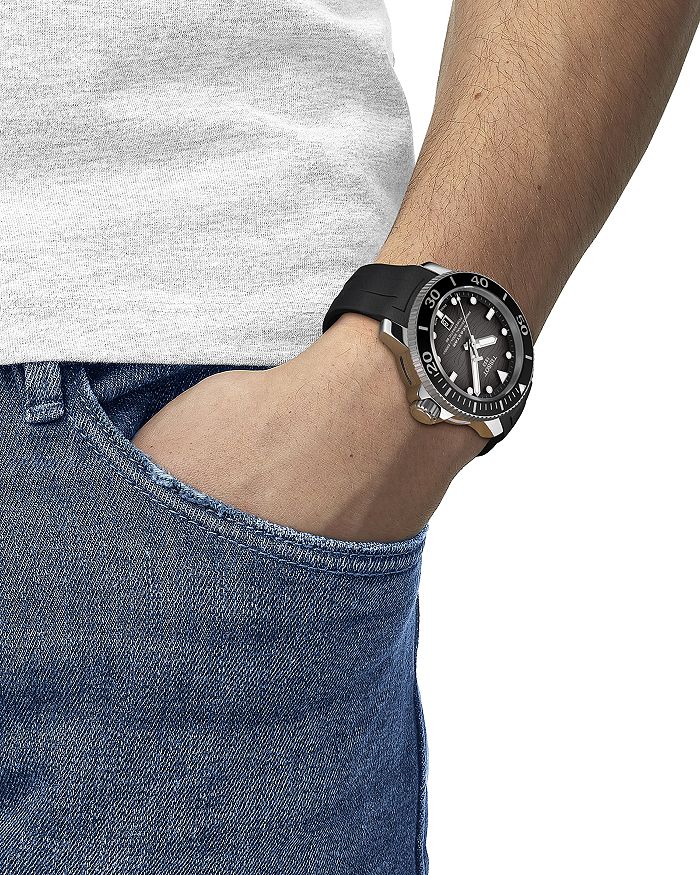 Shop Tissot Seastar 2000 Professional Watch, 46mm In Black/black