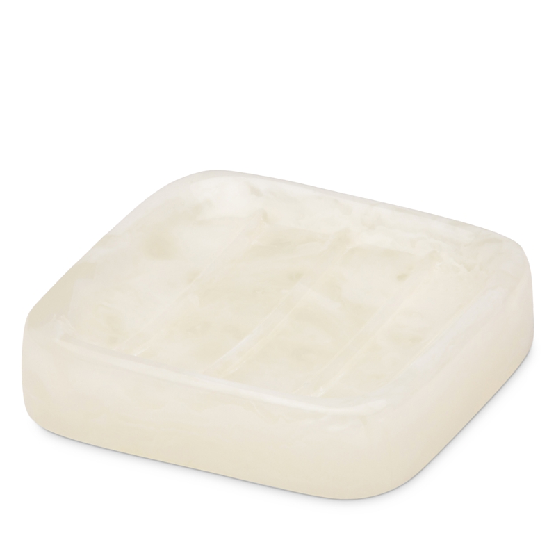 Pigeon & Poodle Abiko Soap Dish In Pearl White