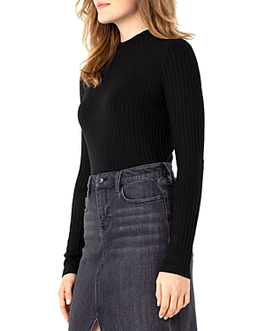 Liverpool Los Angeles Ribbed Mock Neck Top