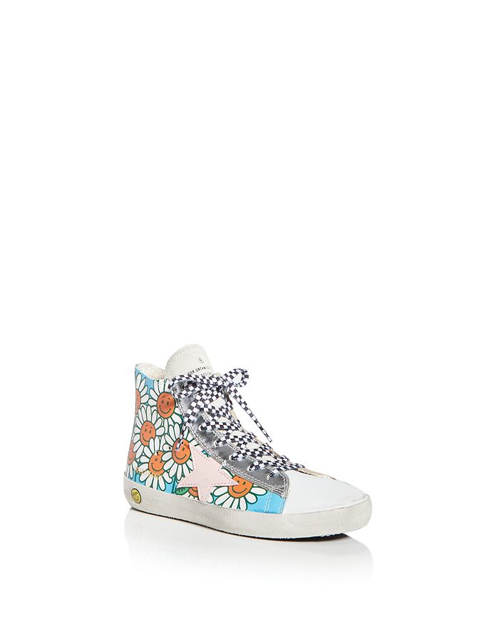 Golden Goose Unisex Francy Daisy Print High Top Sneakers Toddler
