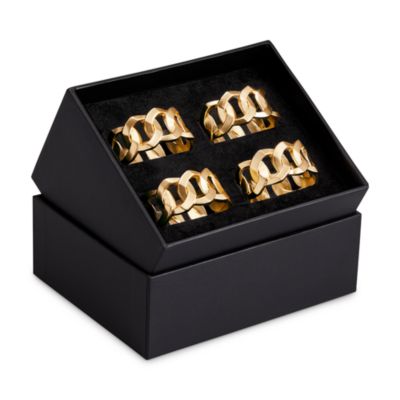 Cuban Link Napkin Rings, Set of 4