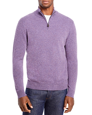 The Men's Store At Bloomingdale's Cashmere Half-zip Sweater - 100% Exclusive In Heather Purple