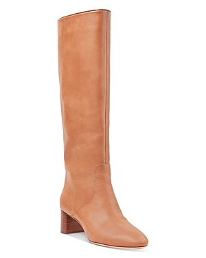 Loeffler Randall Women's Gia Pointed Toe Knee-high Leather Mid-heel Boots In Safari