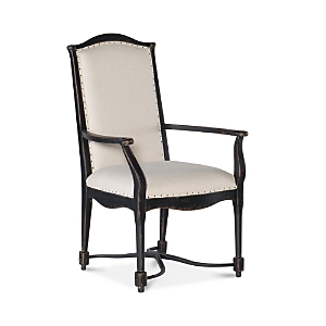 Hooker Furniture Ciao Bella Upholstered Back Arm Chair In White/black Wood