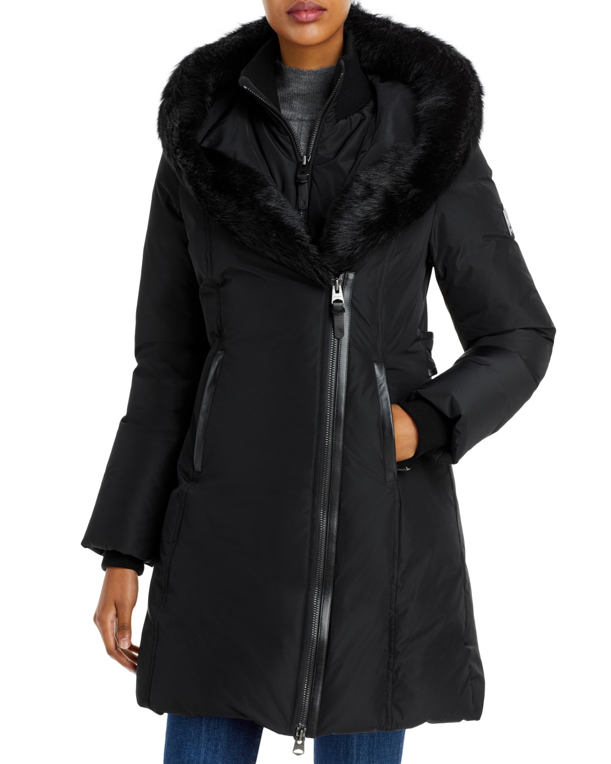Kay Hooded Down Shearling Coat