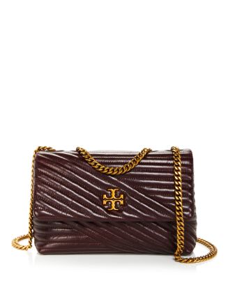 NWT AUTH Tory Burch Kira Chevron Small Glazed Leather Convertible Shoulder  Bag
