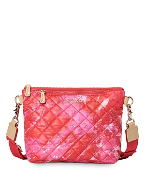 Mz Wallace Metro Scout Small Quilt Printed Crossbody Bag In Magenta Acid Dye