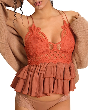 Free People Adella Lace Peplum Camisole In Winding Road