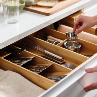 DrawerStore™ Bamboo Cutlery, Utensil & Gadget Organizer