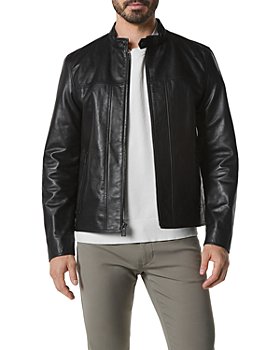 Marc New York by Andrew Marc Mens Anson Distressed Faux Leather Racer Jacket with Removable Vest