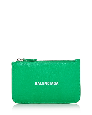 Balenciaga Neo Leather Card Case In Green/white