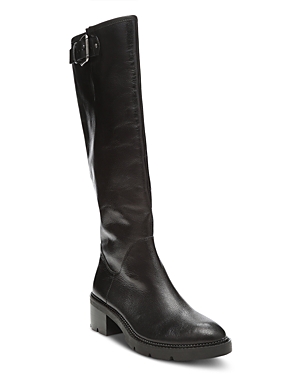 Donald Pliner Women's Buckled Riding Boots In Black Leather
