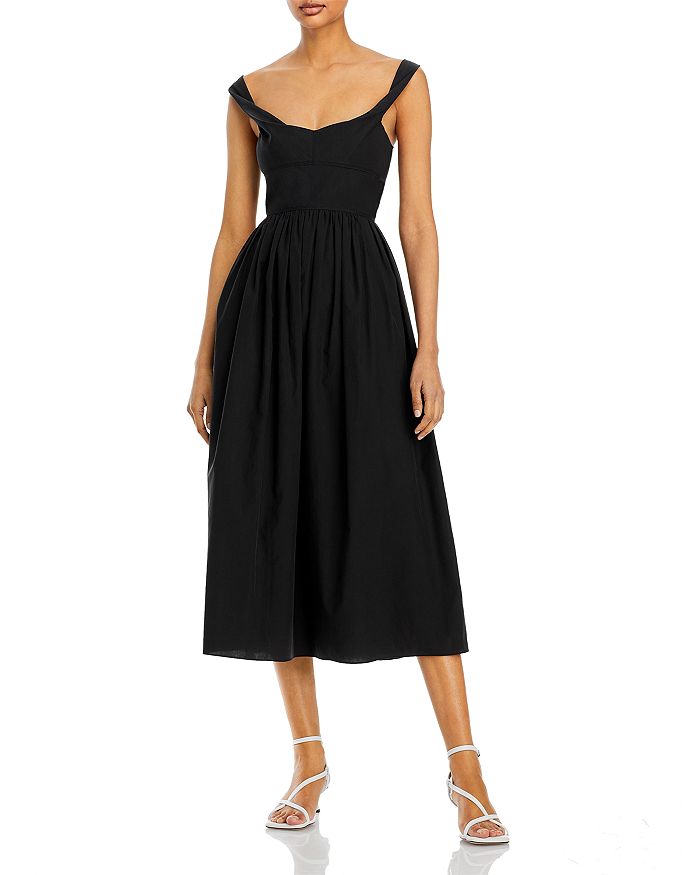 Rebecca Taylor Slub Sateen Midi Dress Bloomingdale s