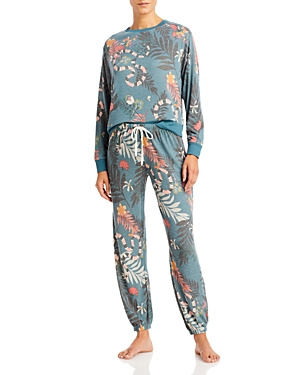 Honeydew Star Seeker Printed Pajama Set In Laurel Leaves