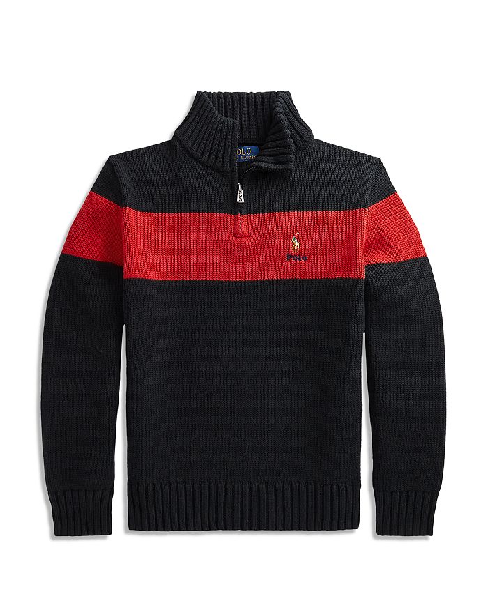 Ralph Lauren Boys Cotton Quarter Zip Sweater Little Kid Big Kid Bloomingdale s