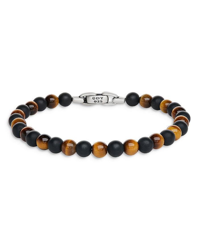 David Yurman Men's Spiritual Beads Bracelet with Black Onyx and Tiger's ...