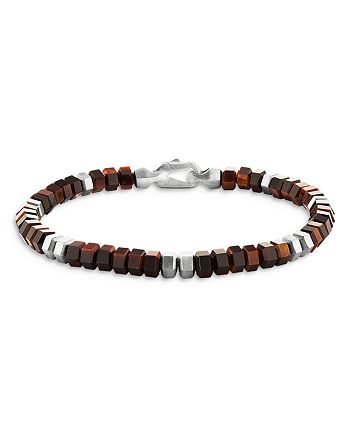 David Yurman - Men's Spiritual Beads Hex Bracelet with Red Tiger's Eye