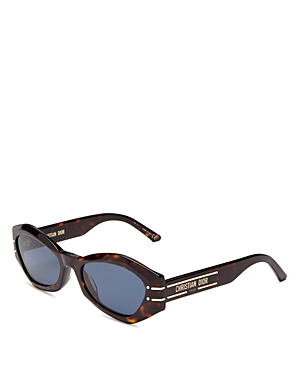 Dior Signature B1u Cat Eye Sunglasses, 55mm In Havana/blue