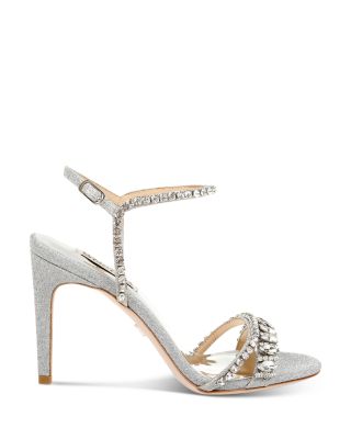 one inch silver heels