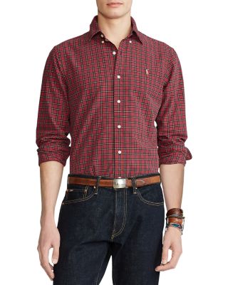 polo ralph lauren classic fit plaid oxford shirt